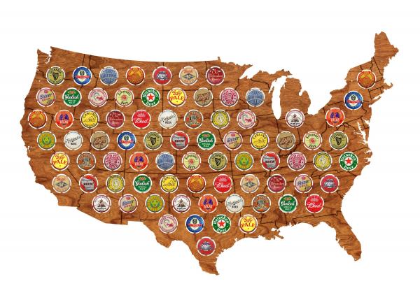 Bottle Cap Map - USA