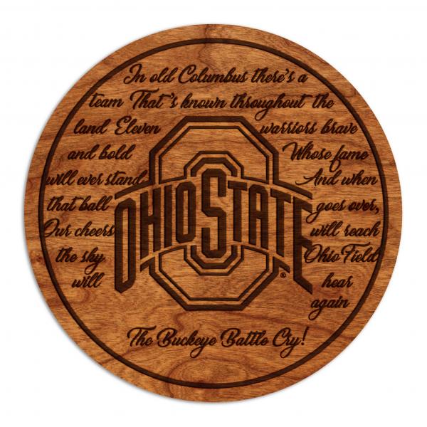 Ohio State Buckeyes Coaster Buckeye Battle Cry with Athletic Logo