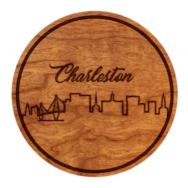 Coasters - Charleston Skyline - Cherry - (4-Pack)