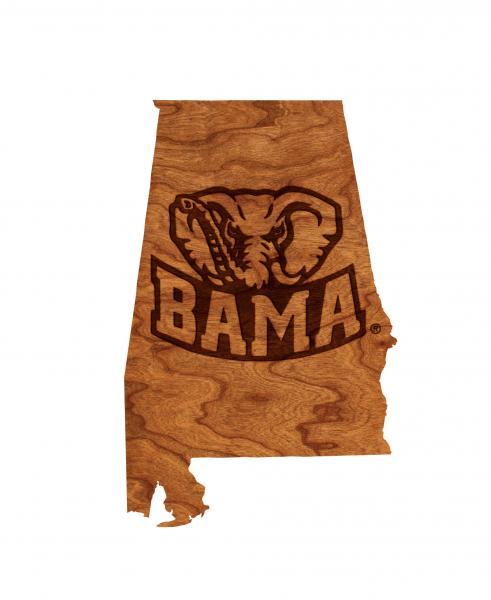 Wall Hanging - Alabama - State Map - Big Al Logo picture