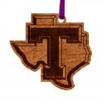Tarleton State University - Ornament - State Map - Block T on Texas