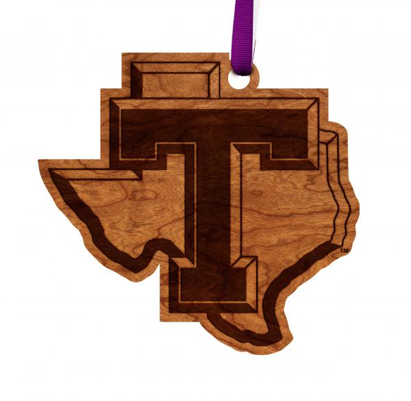 Tarleton State University - Ornament - State Map - Block T on Texas