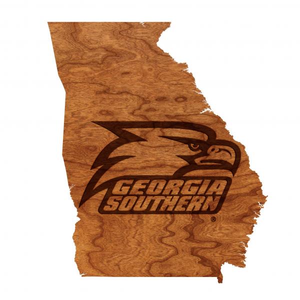 Georgia Southern University - Wall Hanging - State Map - Eagle Head Logo