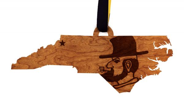 Appalachian State - Ornament - State Map with Yosef picture