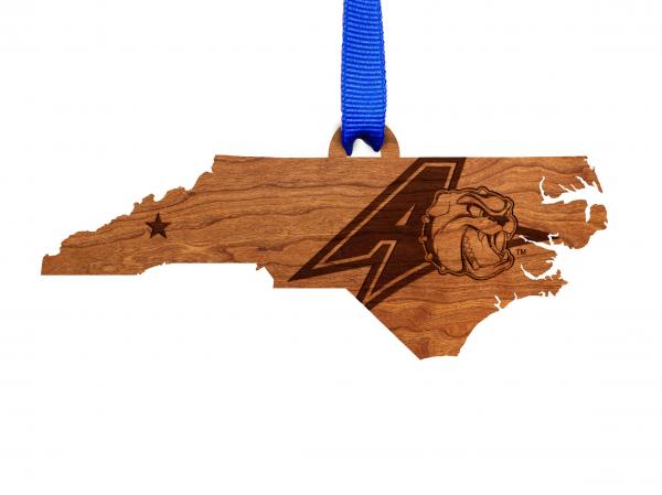 UNC Asheville Ornament - State Map with Athletic Logo picture