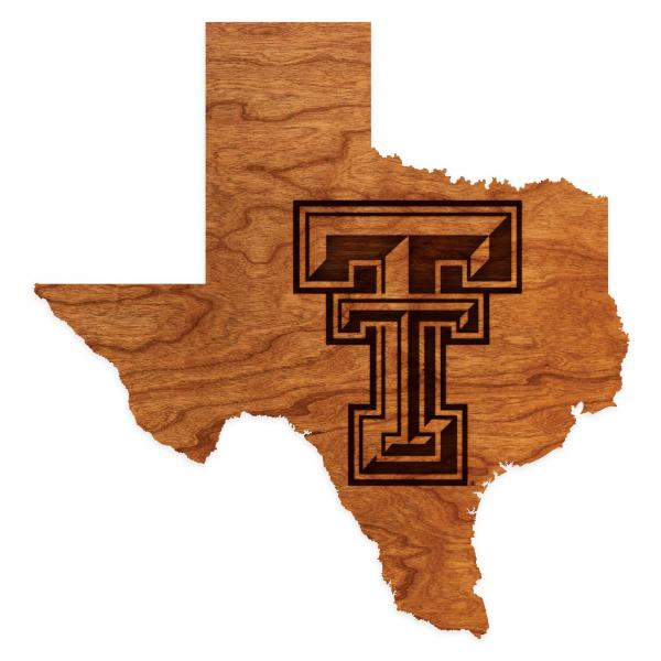 Texas Tech - Wall Hanging - State Map with TT Logo