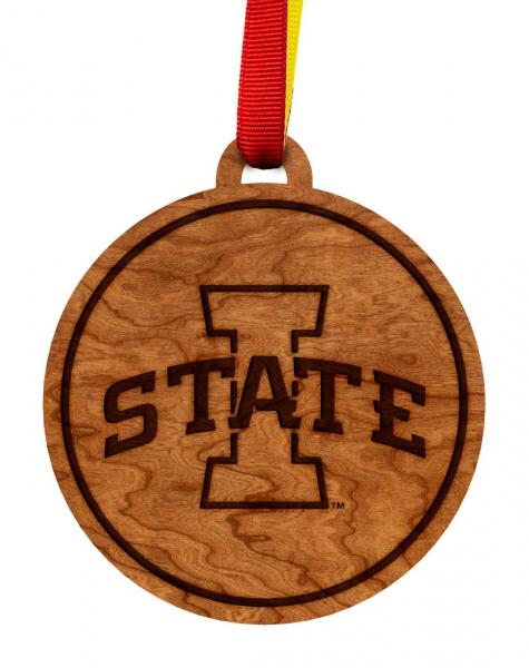 Iowa State University - Ornament - Logo Cutout - Block I and "State" Text