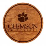 Clemson Tigers Coaster Tiger Paw over Full Name