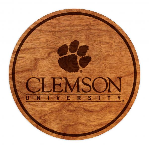 Clemson Tigers Coaster Tiger Paw over Full Name picture