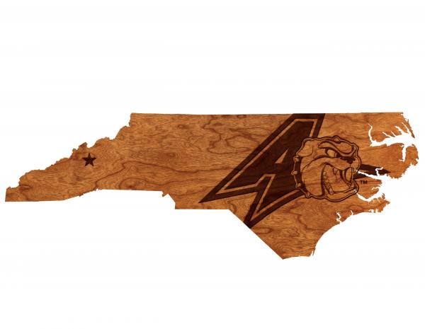 University of North Carolina Asheville - Wall Hanging - State Map - Athletic Logo