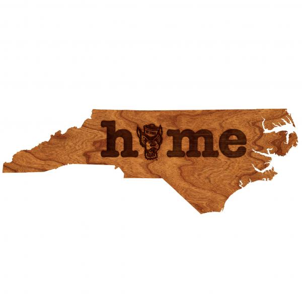 NC State Wolfpack Wall Hanging - "Home" Tuffy Head State Map
