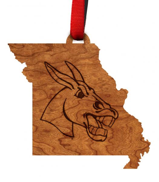 University of Central Missouri- Ornament - State Map - Mule Logo