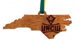 UNC Wilmington - Ornament - State Map with UNCW Logo