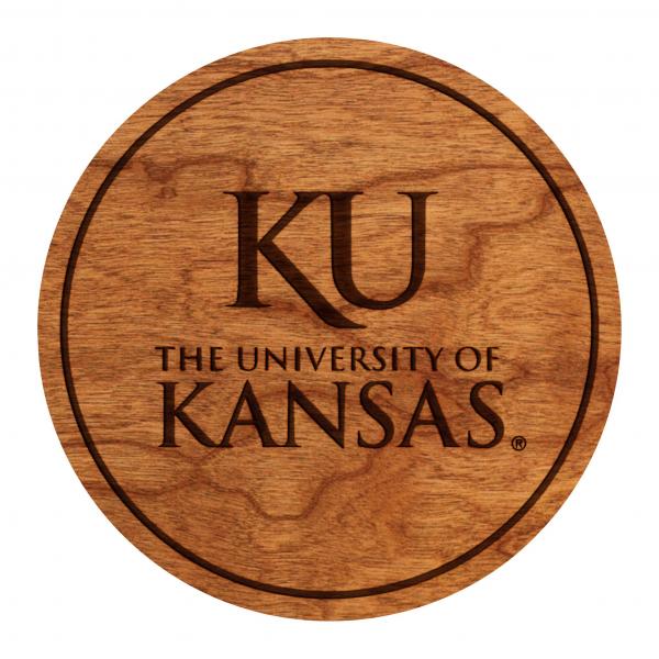 Kansas Jayhawk Coaster "KU" over Full Name