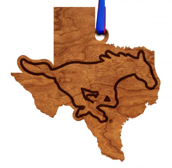 Southern Methodist University - Ornament - State Map with Mustang Only picture