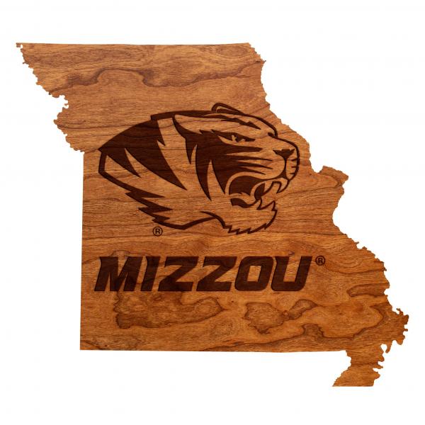 University of Missouri - Wall Hanging - State Map with Tiger