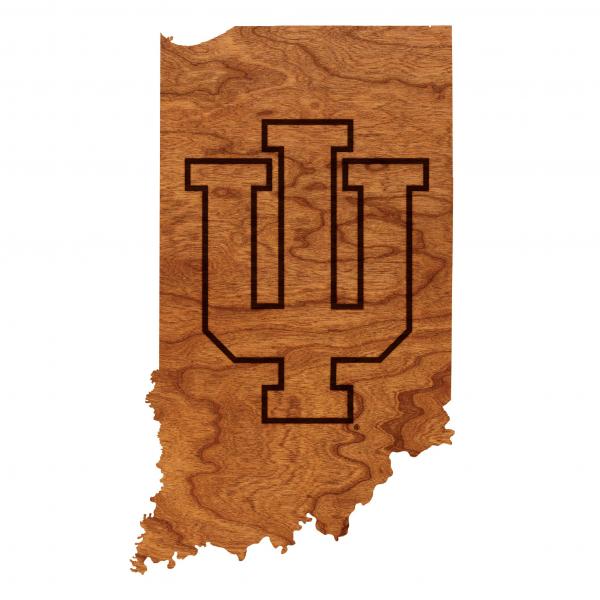 Indiana University - Wall Hanging - State Map - IU Logo