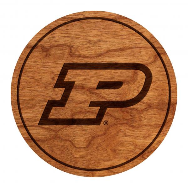 Purdue University Coaster Purdue "P" Wireframe