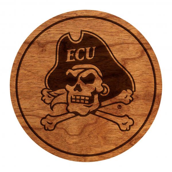 ECU Pirates Coaster Skull and Crossbones