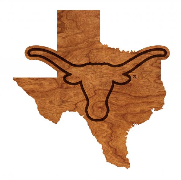University of Texas Longhorns Wall Hanging State Map with Logo