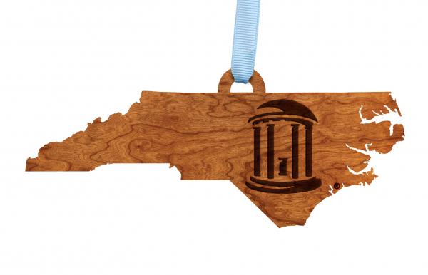UNC Chapel Hill - Ornament - State Map with Old Well