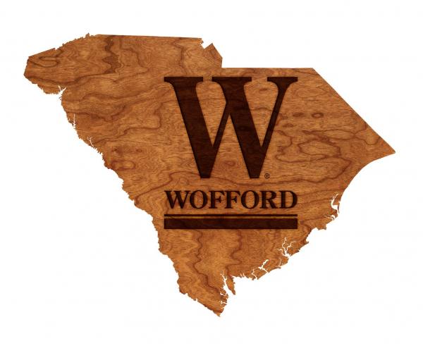 Wofford College - Wall Hanging - State Map - Wofford W
