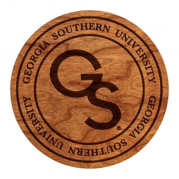 Georgia Southern University - Coaster - GS Logo w/Georgia Southern University - Cherry - by LazerEdge