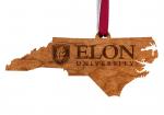 Elon University - Ornament - State Map with School Name