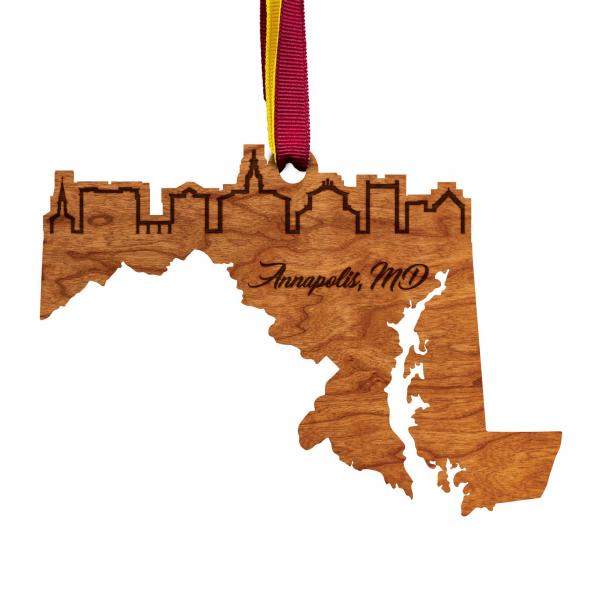 Ornament - Skyline - Annapolis - Red and Yellow Ribbon