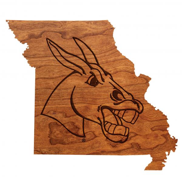 University of Central Missouri - Wall Hanging - State Map - Mule Logo