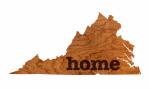 Wall Hanging - State Map - "Home" - VA - Block Text - Standard Size