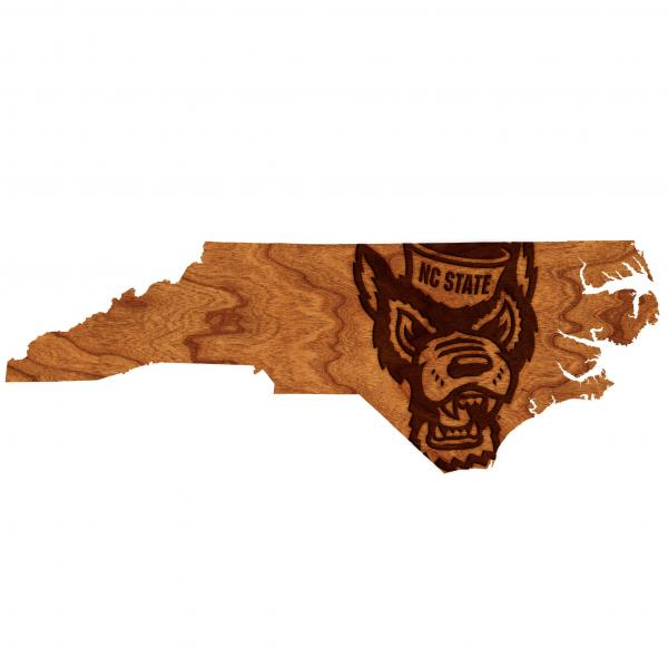 NC State Wolfpack Wall Hanging - Tuffy State Map