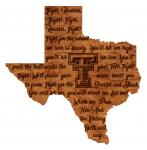 Texas Tech - Wall Hanging - State Map with Fight Song
