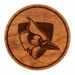 Johns Hopkins Blue Jay Coaster Shield and Blue Jay