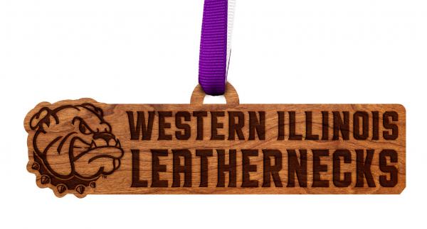 Western Illinois University - Ornament - School Name with Bulldog Cutout picture