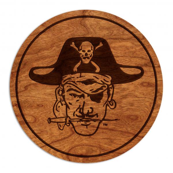 ECU Pirates Coaster Vault Pirate Head with Knife picture