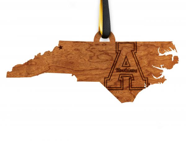 Appalachian State - Ornament - State Map with A picture