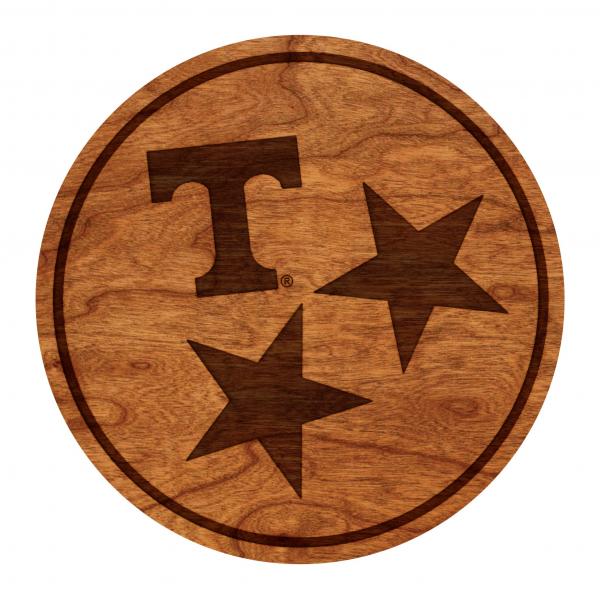 University of Tennessee Coaster Block "T" Outline on Tri Star