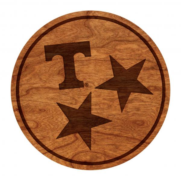 University of Tennessee Coaster Block "T" Outline on Tri Star picture