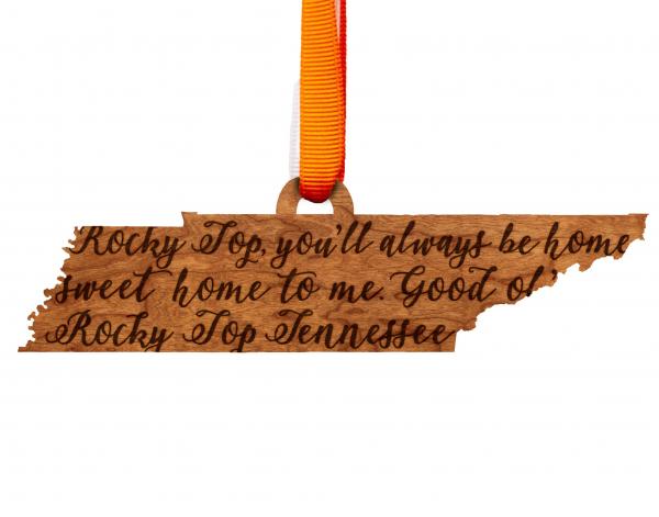 Tennessee - Ornament - State Map with Rocky Top Lyrics