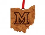 University of Miami Ohio - Ornament - State Map with Miami M