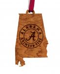 Ornament - Alabama - State Map with Seal