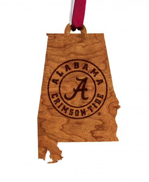 Ornament - Alabama - State Map with Seal