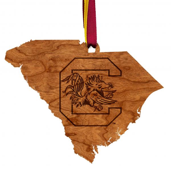 USC - Ornament - State Map with Block C and Gamecock
