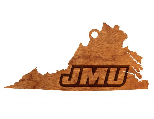 James Madison University - Ornament - VA Cutout with JMU Letters - by LazerEdge