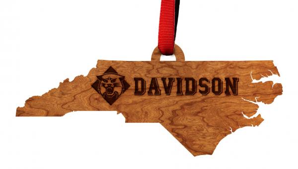 Davidson College - Ornament - State Map with "Davidson"
