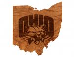 Ohio University - Wall Hanging - State Map with Ohio Cat Logo