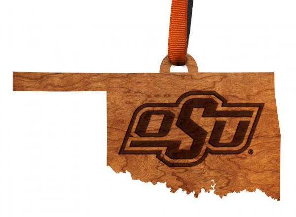 Oklahoma State - Ornament - State Map with OSU Brand
