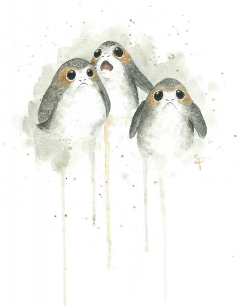 Porgs - Star Wars - 5x7 Art Print picture