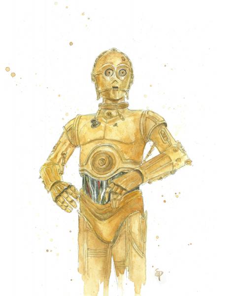 C3PO - Star Wars - 8x10 Art Print picture